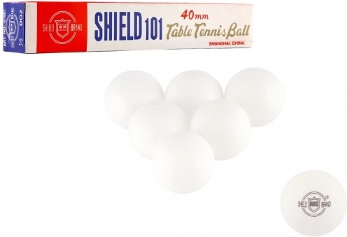 Mingi de tenis de masă Shield 40 mm fără sudură, 6 bucăți – Albe