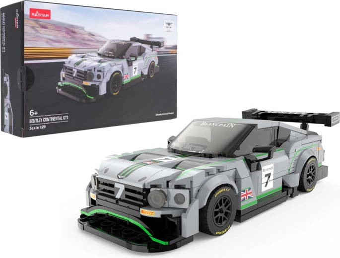 Set de construcție pentru mașina Bentley Continental GT3 la scara 1:29, gri Rastar