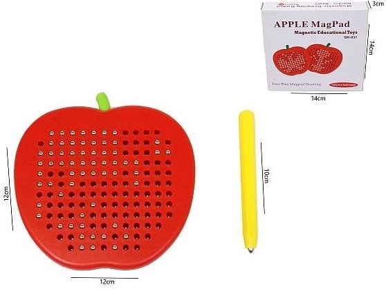 Tablă magnetică în formă de măr cu bile magnetice 4 cm