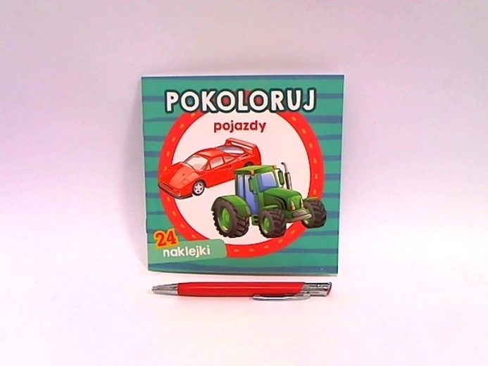 Colorează vehiculele – carte de colorat cu autocolante