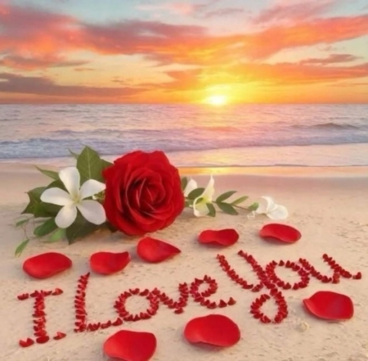 Mozaic cu diamante Plajă I Love You