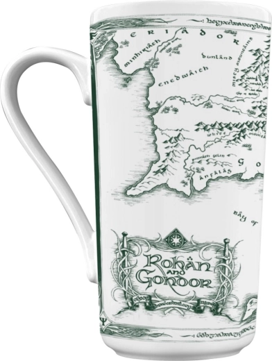 Cană ceramică Stăpânul Inelelor – hartă albă 470 ml