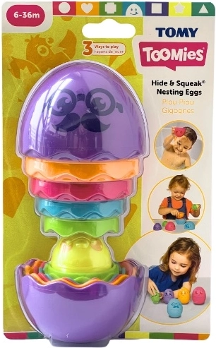 Ouă tip matrioșka TOMY Toomies Hide and Squeak, mov