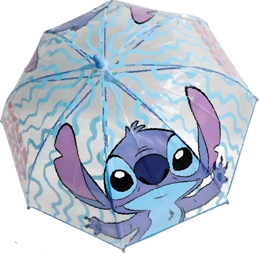 Umbrelă transparentă pentru copii Lilo & Stitch, albastru deschis
