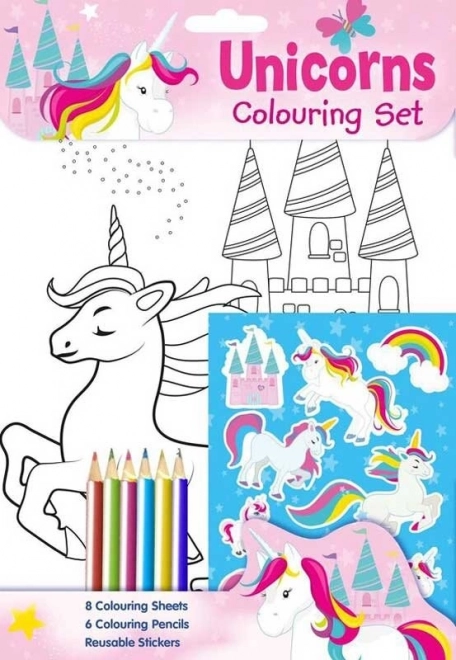 set de colorat cu unicorni