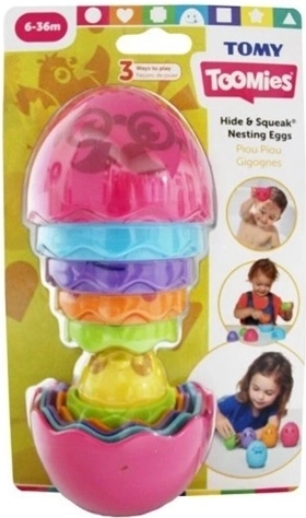 TOMY Toomies ouă Matrioșka Hide and Squeak, roz