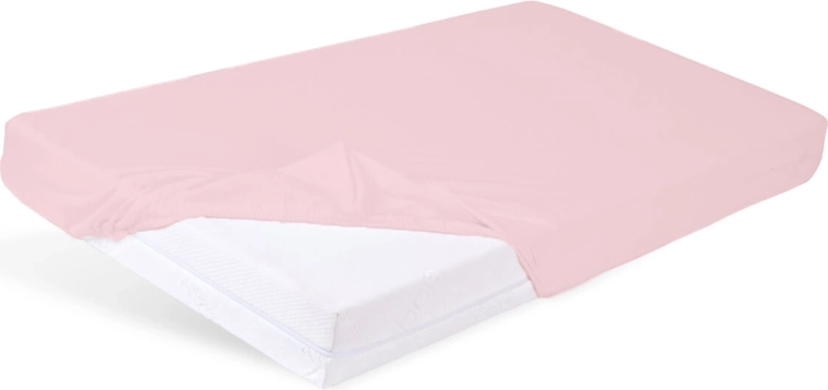 Cearșaf impermeabil cu elastic Babymatex, din bambus, 60 × 120 cm, roz