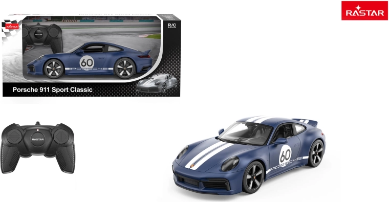 Mașină cu telecomandă Rastar Porsche 911 Sport Classic 1:16 albastră
