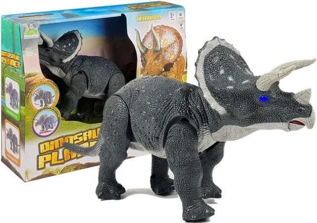 Marele Triceratops Dino cu Baterie Gri