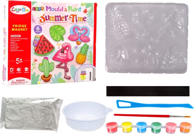 Set DIY pentru Copii Magneți Flamingo Pepene Ghips