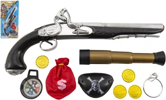 Set de pirat cu pistol, telescop și accesorii