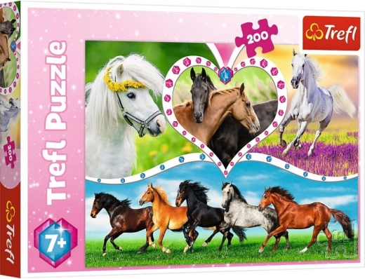 Puzzle 200 piese frumoși cai TREFL