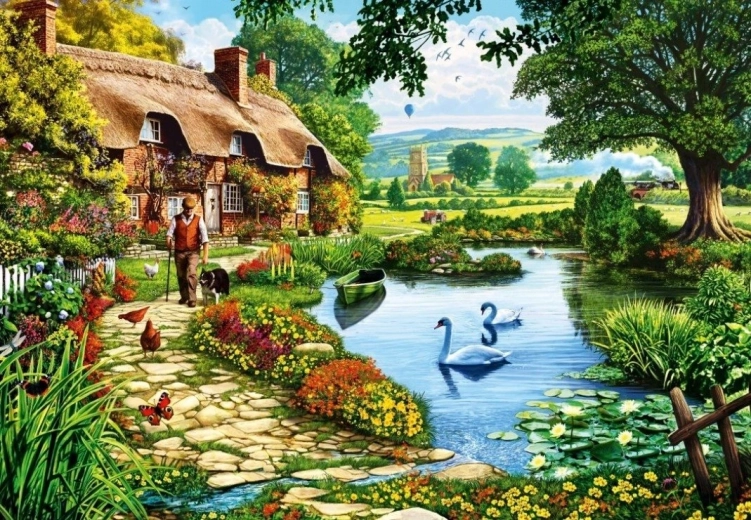 Puzzle BLUEBIRD Căsuța de la lac 1000 piese