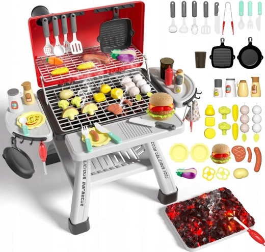 grătar de grădină pentru copii WOOPIE cu abur și LED, set XL 41 piese