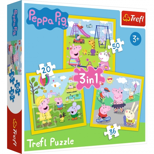 Puzzle 3-în-1 – PEPPA PIG – Ziua veselă a lui Peppa