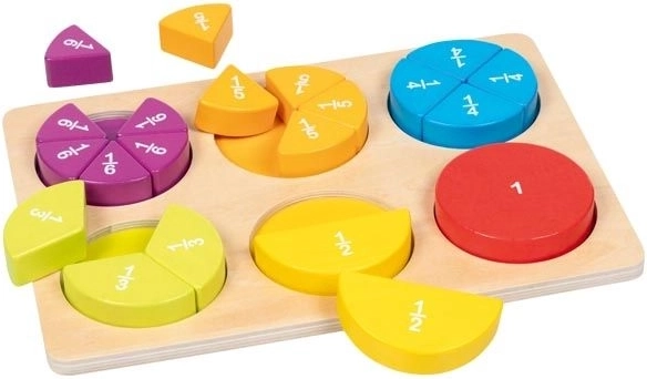 Puzzle din lemn educațional Fracții