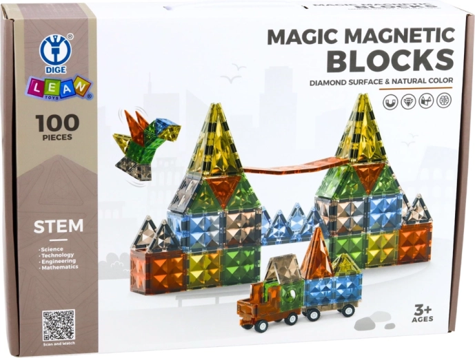 Set bogat cu 100 de piese pentru micii constructori