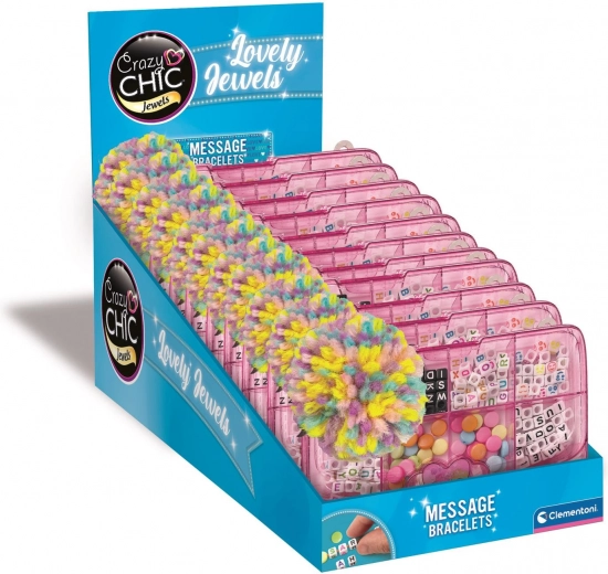 Crazy Chic fabrica mesajelor – set creativ pentru brățări CLEMENTONI