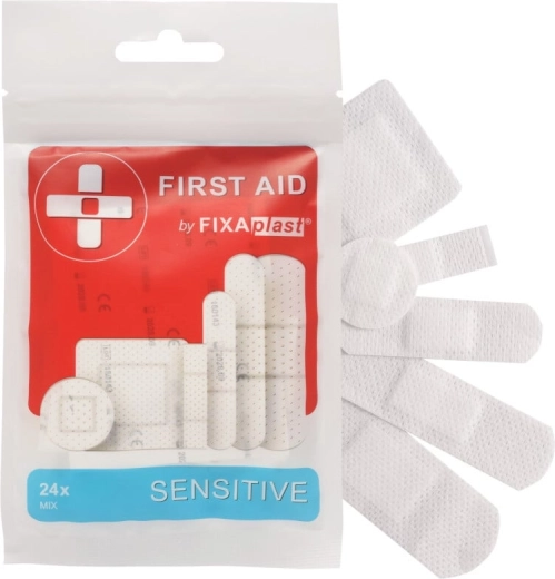 Fixaplast First Aid Sensitive plasturi de prim ajutor pentru piele sensibilă (24 buc.)