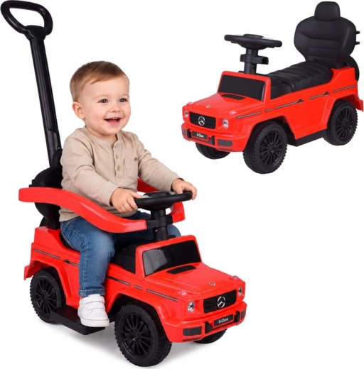 Mașinuță de împins (ride-on) Mercedes G-Class 2-în-1 cu mâner de ghidare și sunete