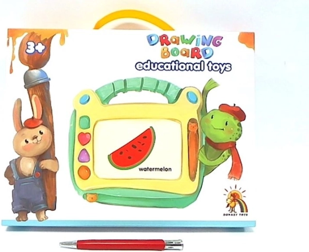 Tăbliță de desenat color pentru copii cu ștampile, în cutie