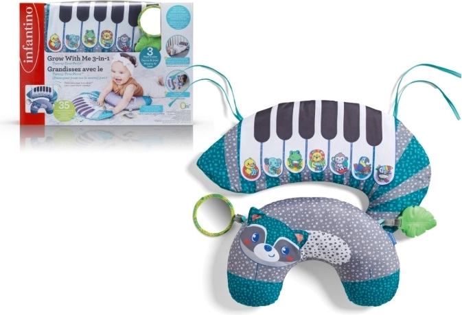 Pianină moale Infantino Grow With Me 3 în 1 cu perniță