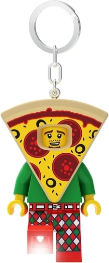 Breloc Lego Pizza pentru chei – minifigurină luminoasă cu LED