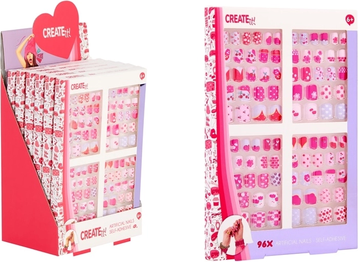 Create It! unghii autoadezive colorate pentru copii (96 buc.)