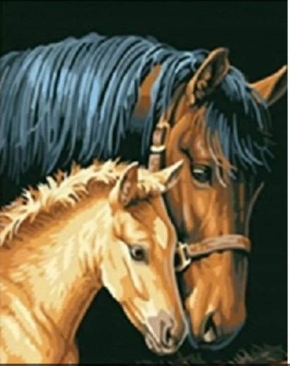 Pictură diamant Mânză cu mânz 30x40 cm