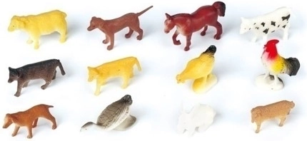 Set 12 animale mici de fermă 5 cm