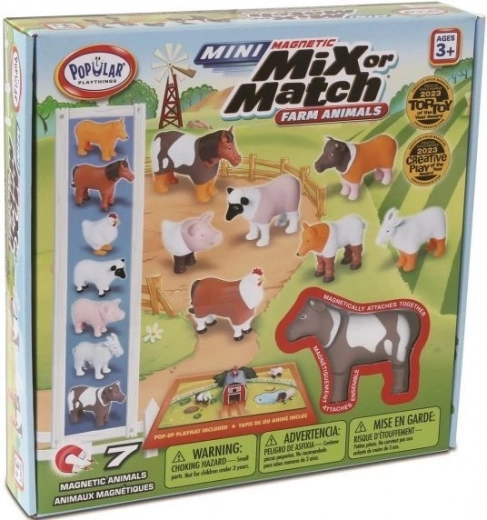 MalBlo Magnetic Mini – animale de la fermă, set magnetic de construcție pentru copii