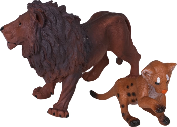 Două figurine în pachet: leu și pui de leu