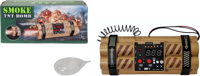 Bombă militară interactivă cu efect de fum, lumină și sunet