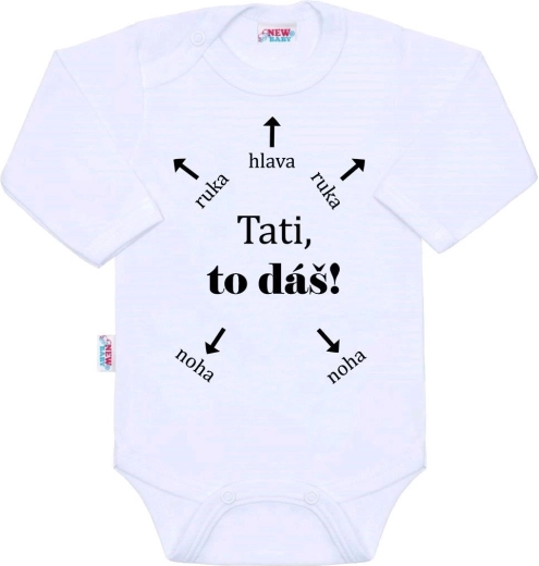 Body pentru bebeluși cu imprimeu New Baby „Tati, poți!” 74 (6–9 luni)