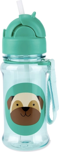Skip Hop Zoo sticlă din Tritan cu pai 355 ml – Mops