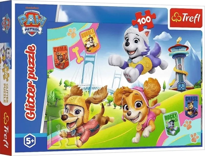 Puzzle strălucitor Patrula Cățelușilor, 100 de piese