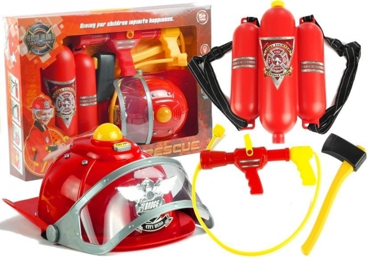 Set de pompier pentru copii cu cască și secure