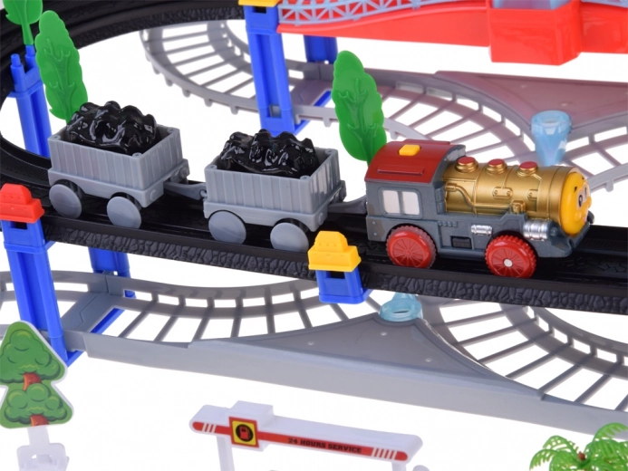 Locomotivă cu vagoane și efecte realiste