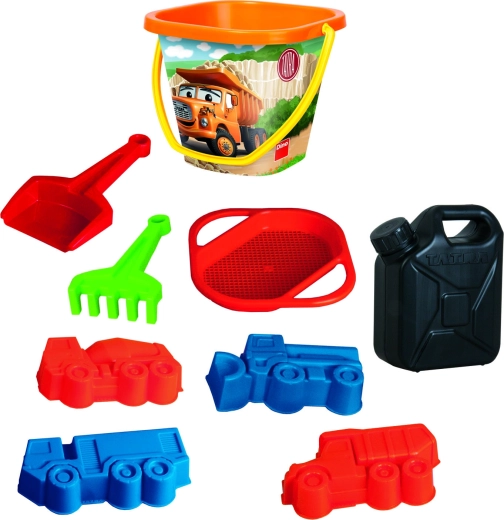 Set de nisip DINO TATRA în canistră – 9 piese