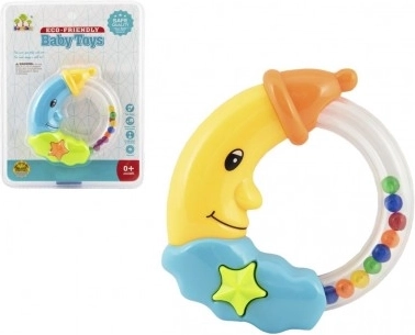 Zornăitoare din plastic Lună 11 cm, 2 culori