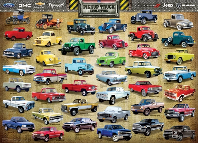 Puzzle EUROGRAPHICS evoluția pick-up-urilor 1000 piese