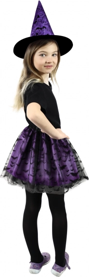 Costum de vrăjitoare pentru copii cu fustă tutu și pălărie