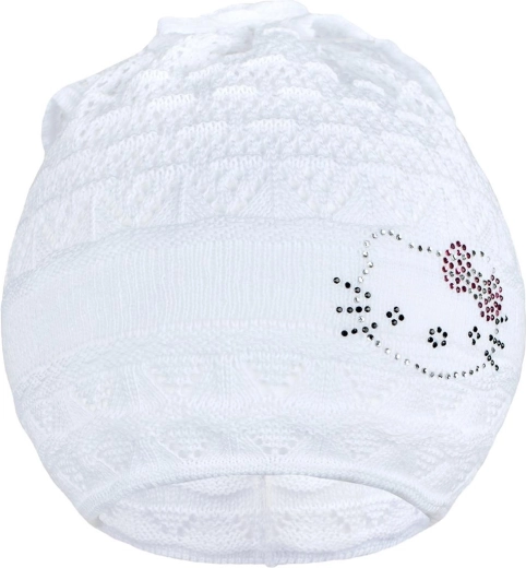 Căciuliță-batic tricotată New Baby pisicuță albă 104 (3–4 ani)