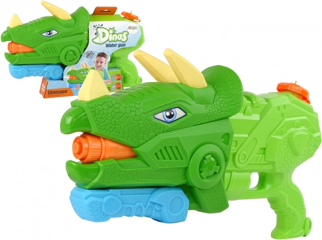 Pistol cu apă Dinozaur Triceratops 1330 ml verde