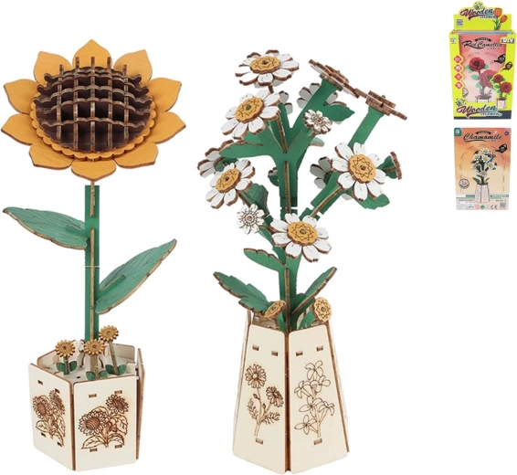Set de construcție din lemn Construiește-ți planta – floare 20,5 cm