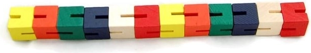 Puzzle colorat din lemn în formă de șarpe