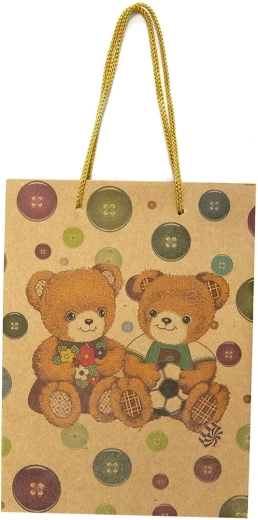 Pungă cadou cu motiv de ursuleți 15 × 6 × 20 cm