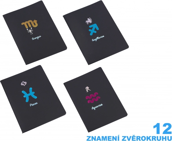 Bloc de notițe Zodiac 18,5x25,5 cm cu 26 pagini liniate negre