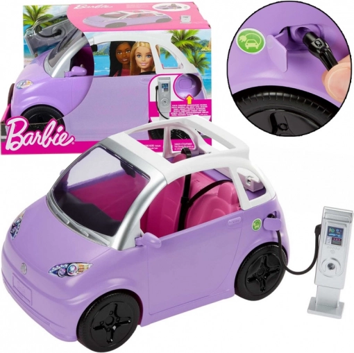 Mașină Cabrio pentru Barbie cu stație electrică