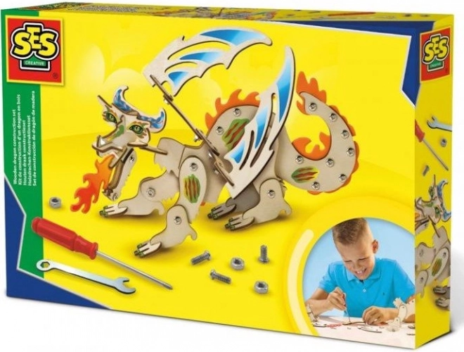 ses creative construirea unui dragon din lemn – set de construcție pentru copii